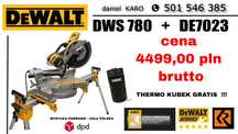 UKOŚNICA PIŁA DEWALT DWS780 + NOGI DE7023 + kubek pilarka dws 780