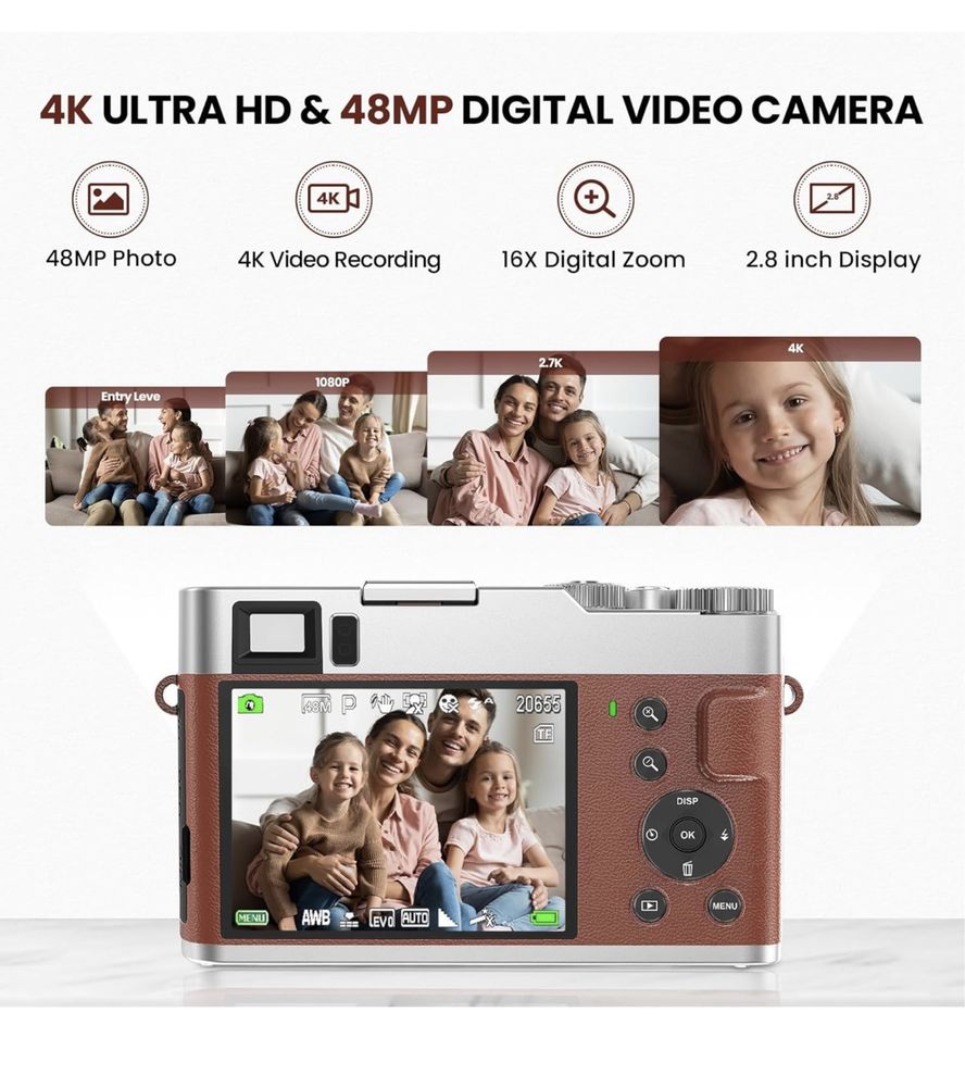 Цифровая камера FamBrow 4K для фото и видео