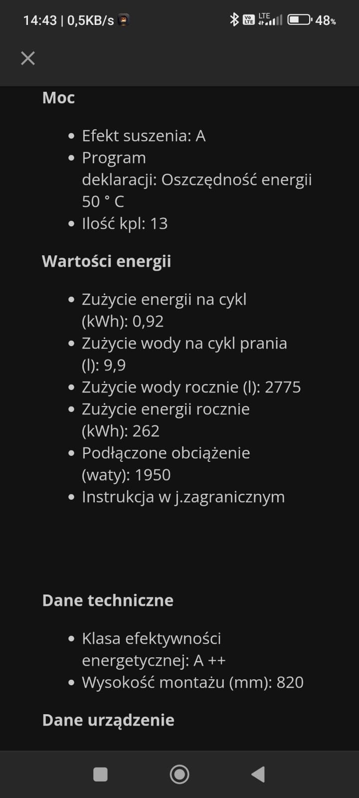 Zmywarka podblatowa