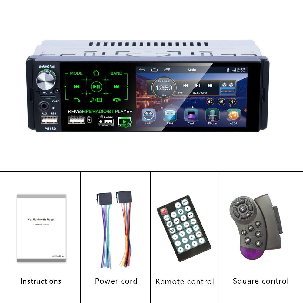 Rádio 1din 4,1" Bluetooth dual USB RDS + microfone + comando volante
