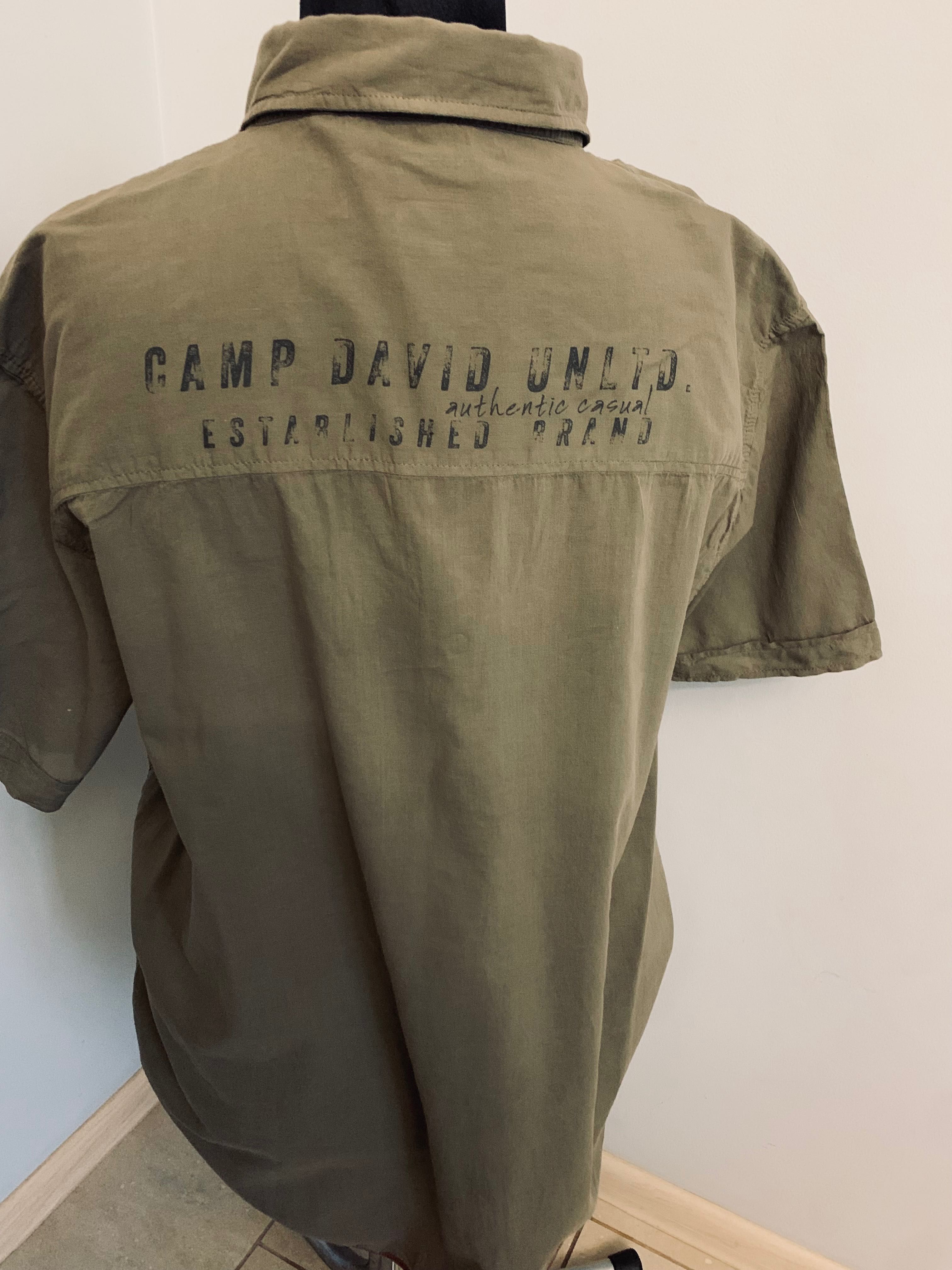 Camp David khaki letnia markowa koszula r.XXL bawełna, jak nowa, męska