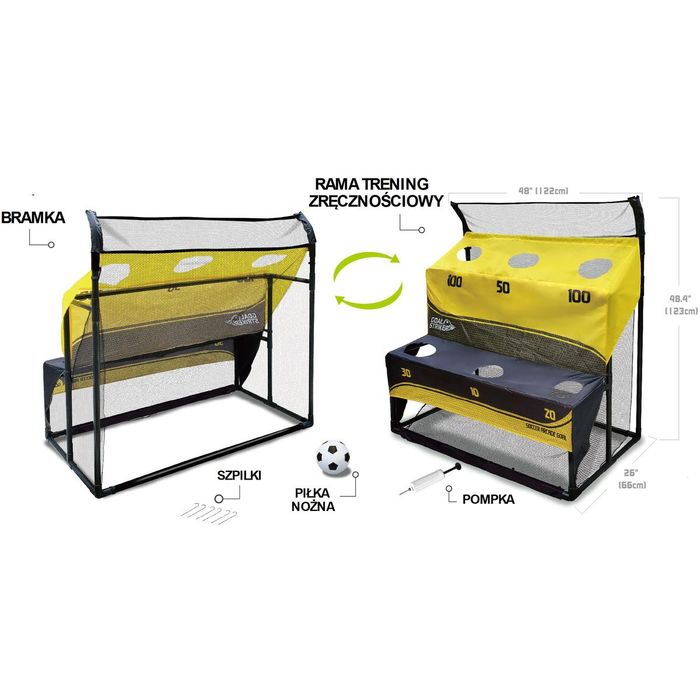 zestaw treningowy do piłki nożnej bramka rama treningowa 2w1
