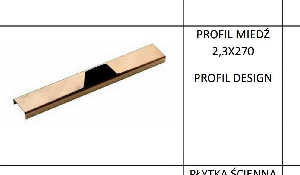 Listwa , profil dekoracyjny do płytek