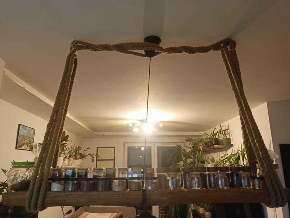 Belka Wisząca Lampa z Drewna ze Starej Belki. Designerskie Oświetlenie