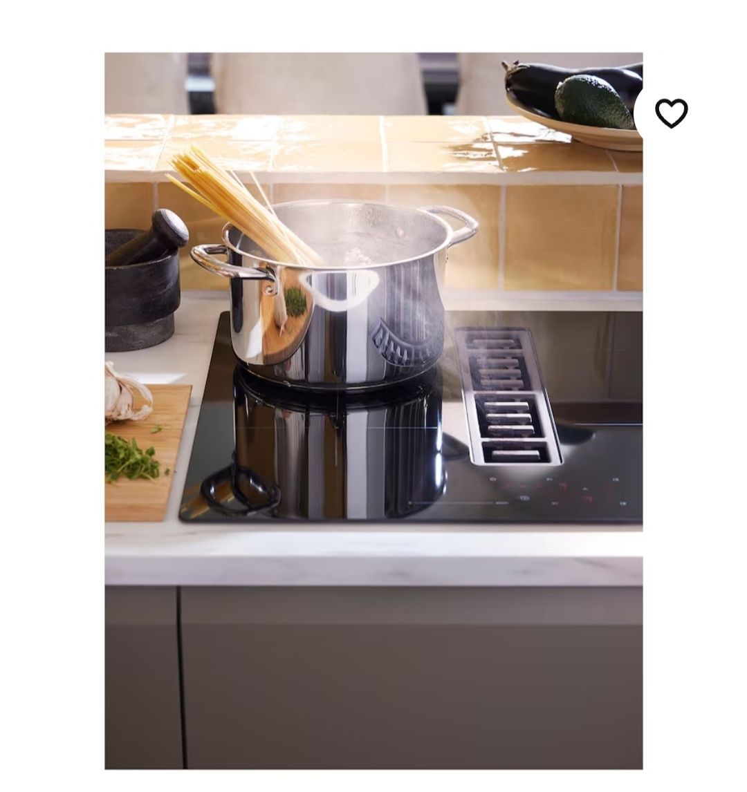 FÖRDELAKTIG
Płyta indukcyjna/wbudowany wyciąg, IKEA 500 czarny, 60 cm