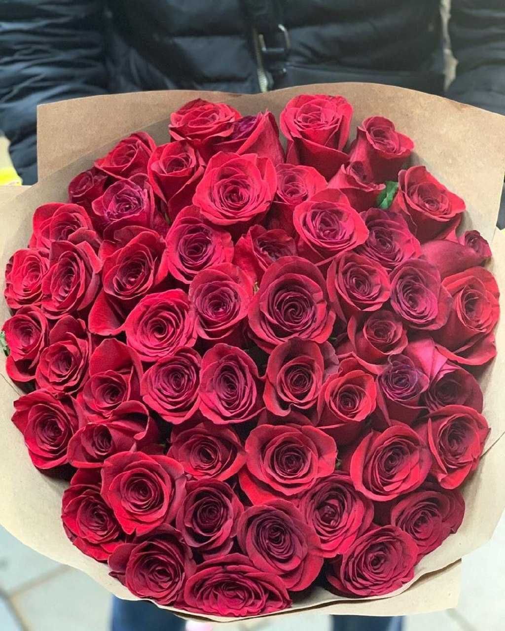 Букет белых, красных роз, 39 роз - акция! Цветы Днепр, доставка цветов