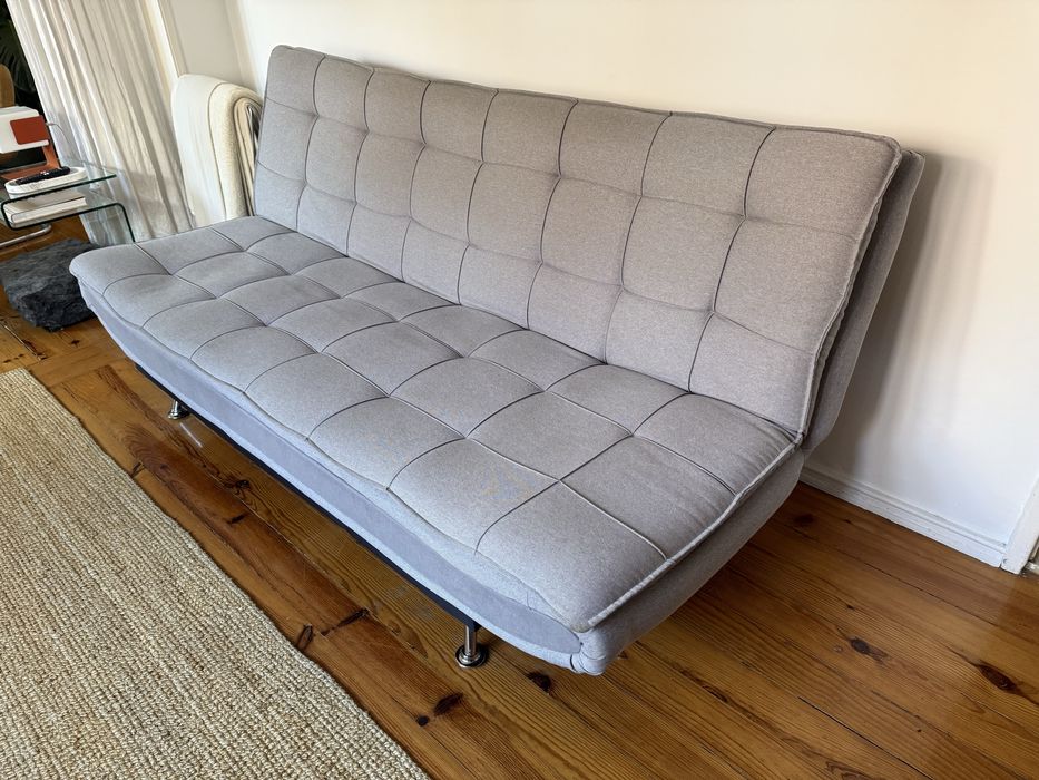Sofa-cama em tecido Willem cor cinza