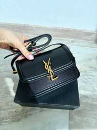 ЗНИЖКА!Жіноча сумка Ysl Solferino small 19cm,чорна,Lux шкіра/Живі фото