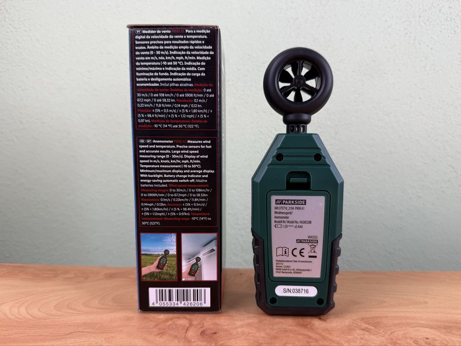 Anemómetro Medidor de Vento e Temperatura **novo**