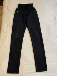 Spodnie ciążowe jeansy klasyczne czarne 36