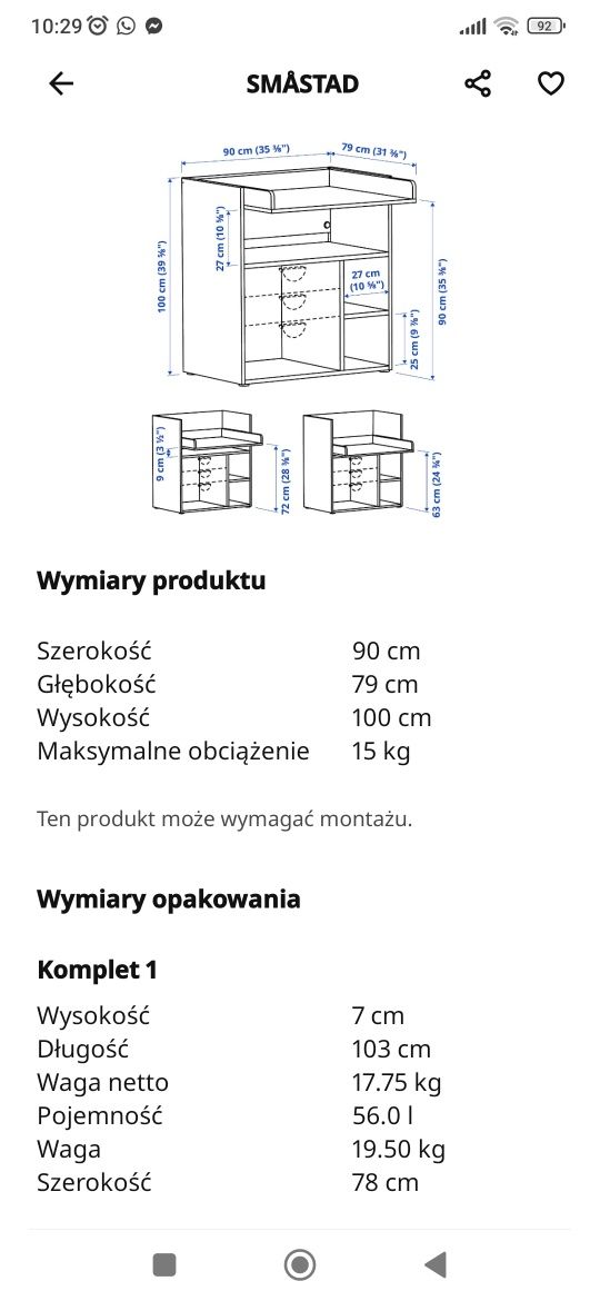 Stół do przewijania/biurko Samstad Ikea