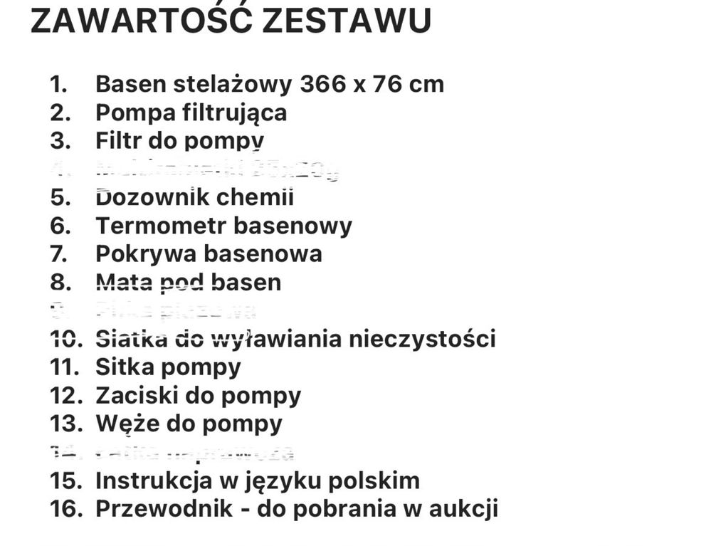 Intex basen stelazowy 365x76 jak nowy pompa oslona