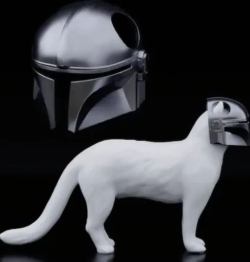 Capacete do Mandolorian para Gato
