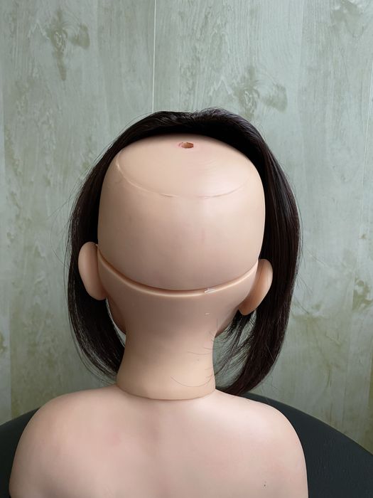 Полу парик , накладка топер для лопеції з чубчиком темний шоколад