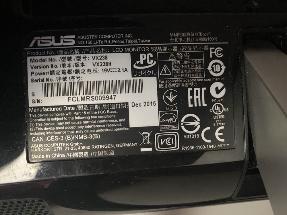 Monitor Asus VX238H