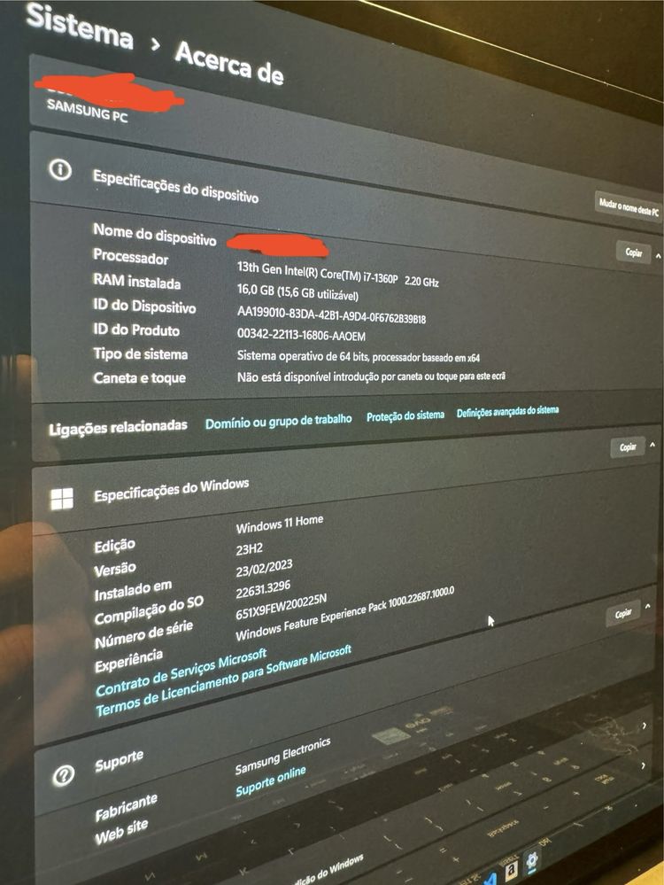 Samsung Galaxy Book 3 Pro 16" | 1TB SSD | 16GB RAM | Como Novo