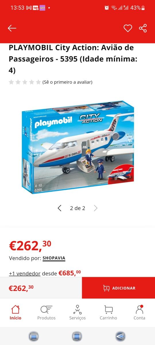 Avião passageiros playmobil
