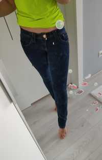 Spodnie jeansy jeans jeansowe marmurkowe rozm. S