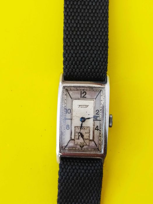 Prostokątny Tissot Art Deco,z 1936 roku, tarcza Sector  nieodnawiana