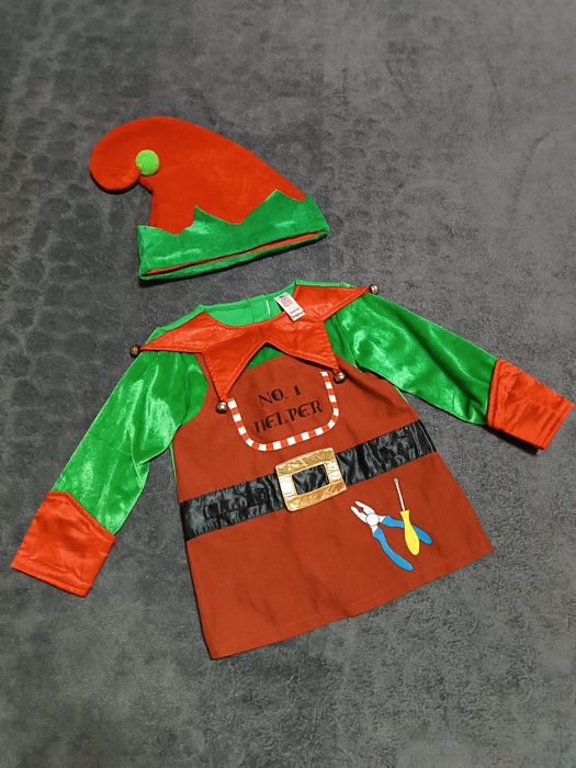 Карнавальний костюм ельф, помічник Санти, гном на хлопчика 3-4 роки