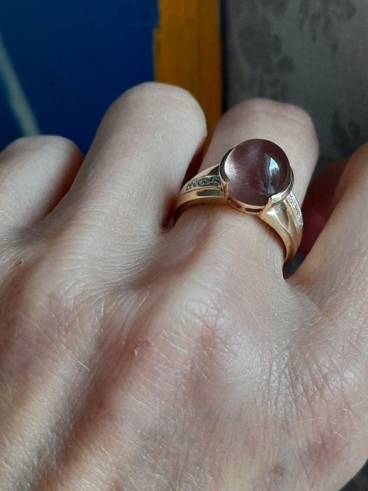 Pierścionek 5g Kocie Oko Złoto 9k Diamenty WYCENA