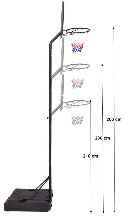 Kosz do Koszykówki Mobilny Regulowany Stojak 190-250CM