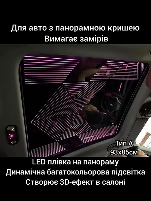 LED плівка на панорамний дах | підсвітка салону 3D | преміум тюнінг