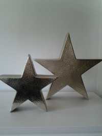 Estrelas grandes em metal prateado grandes decoração