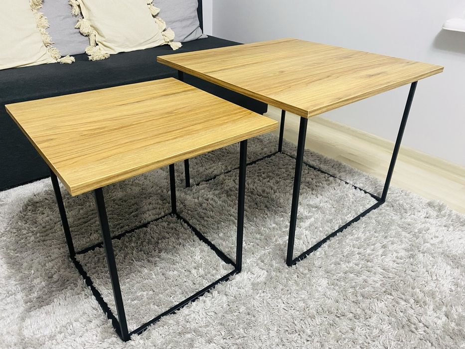 Zestaw stolików loft 70 i 50 cm