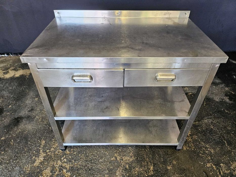 Bancada em inox com 2 gavetas