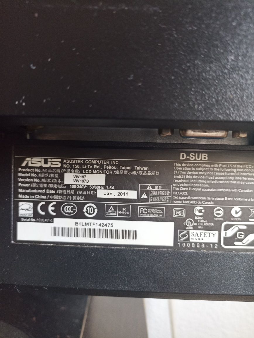 Monitor Asus VW197D 18.5'