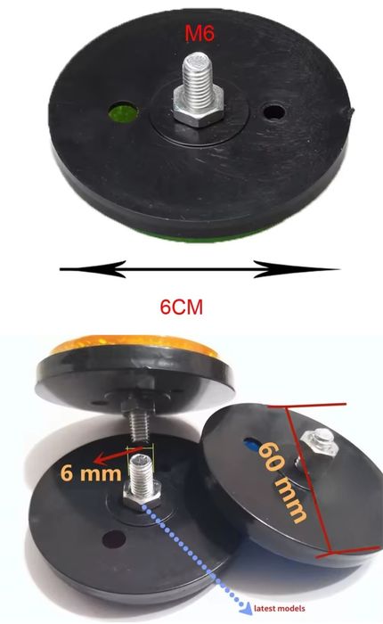 Dois Refletores Circulares para Carro, Moto, Caminhão e Bicicleta