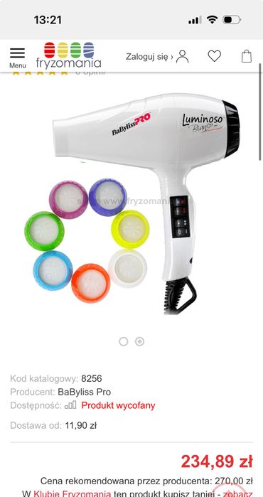 Suszarka do włosów BaBylissPRO