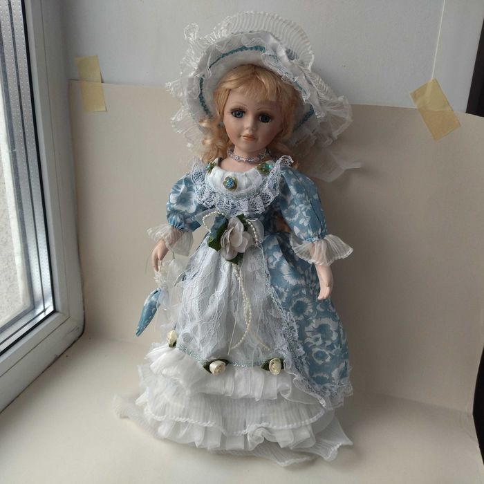 Винтажная Фарфоровая кукла, красивая кукла фарфор, кукла блондинка