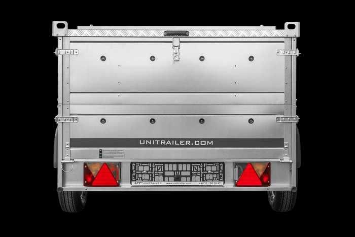 Przyczepka 230x125 UNITRAILER GARDEN 230 KIPP z burtami BIS i pokrywą