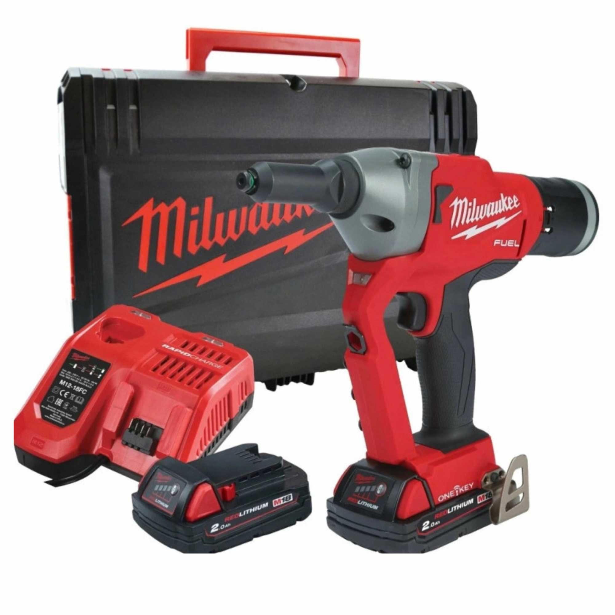 Заклепочник акумуляторний Milwaukee M18 ONEFPRT-202X, (Ø4,8-7,0мм)