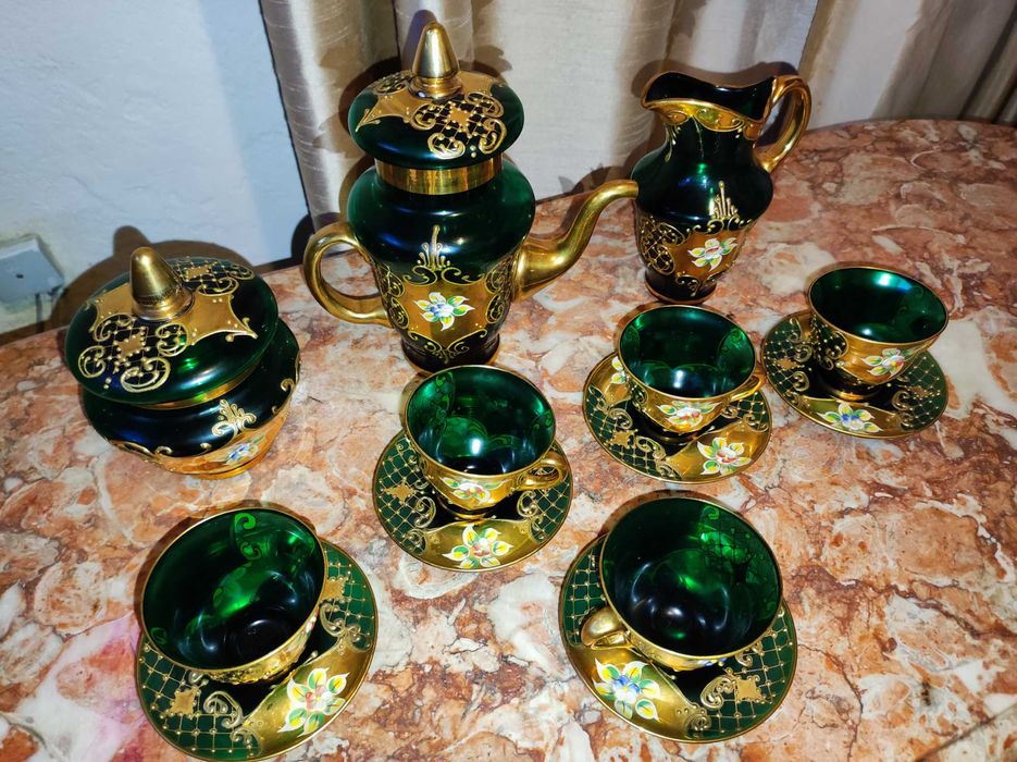 Serviço de Chá de cristal Murano