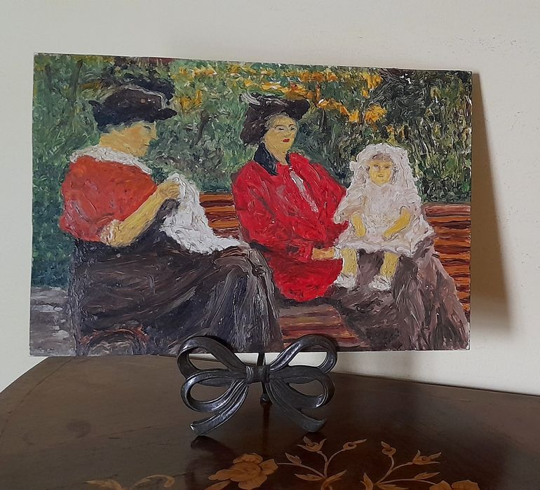 Pintura a óleo sobre madeira