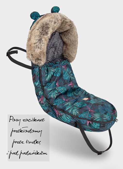Śpiworek Beloff do wózka na sanki w kwiaty Monstery