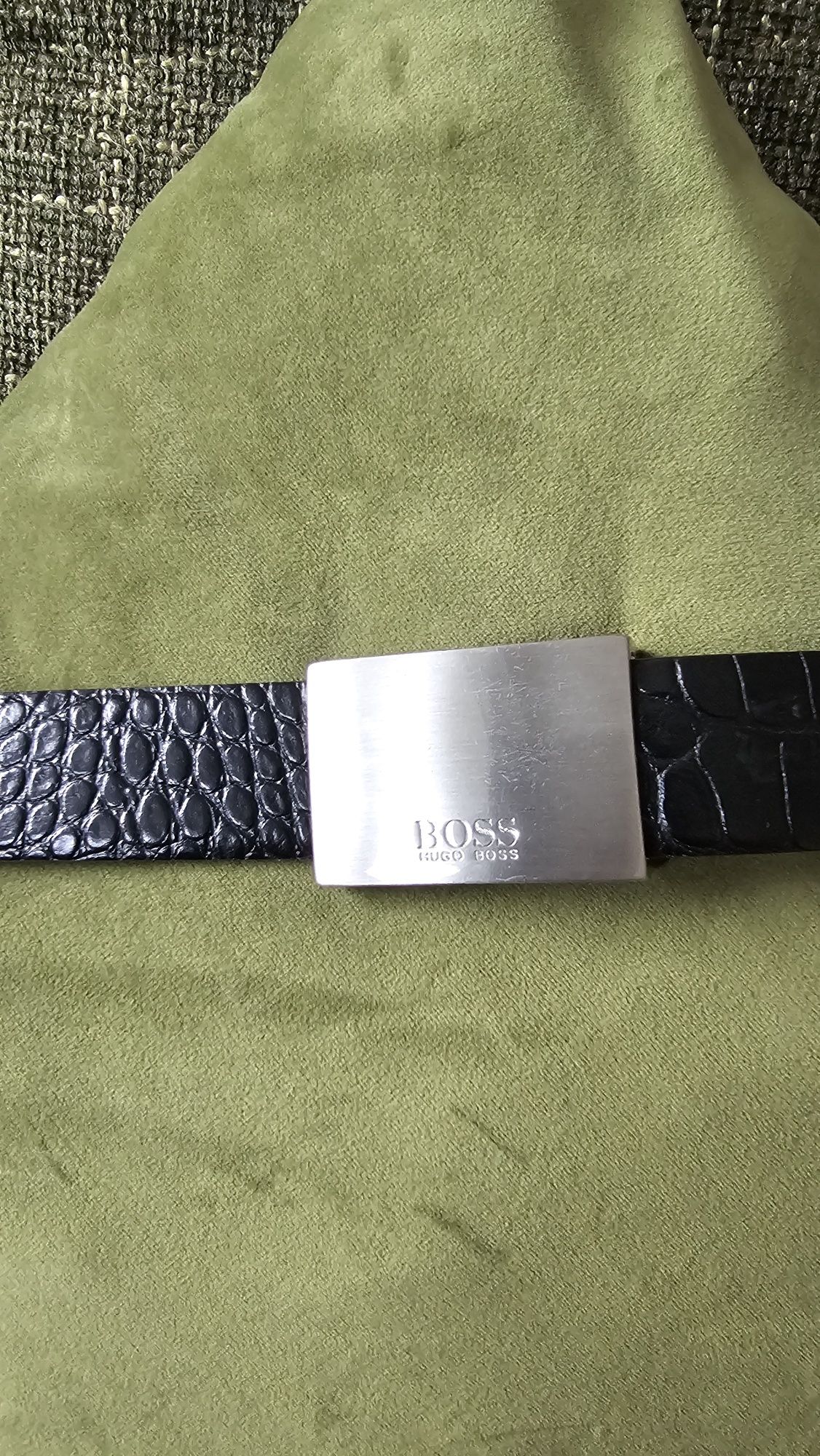 Skórzany pasek Boss krokodyl 93-117 cm