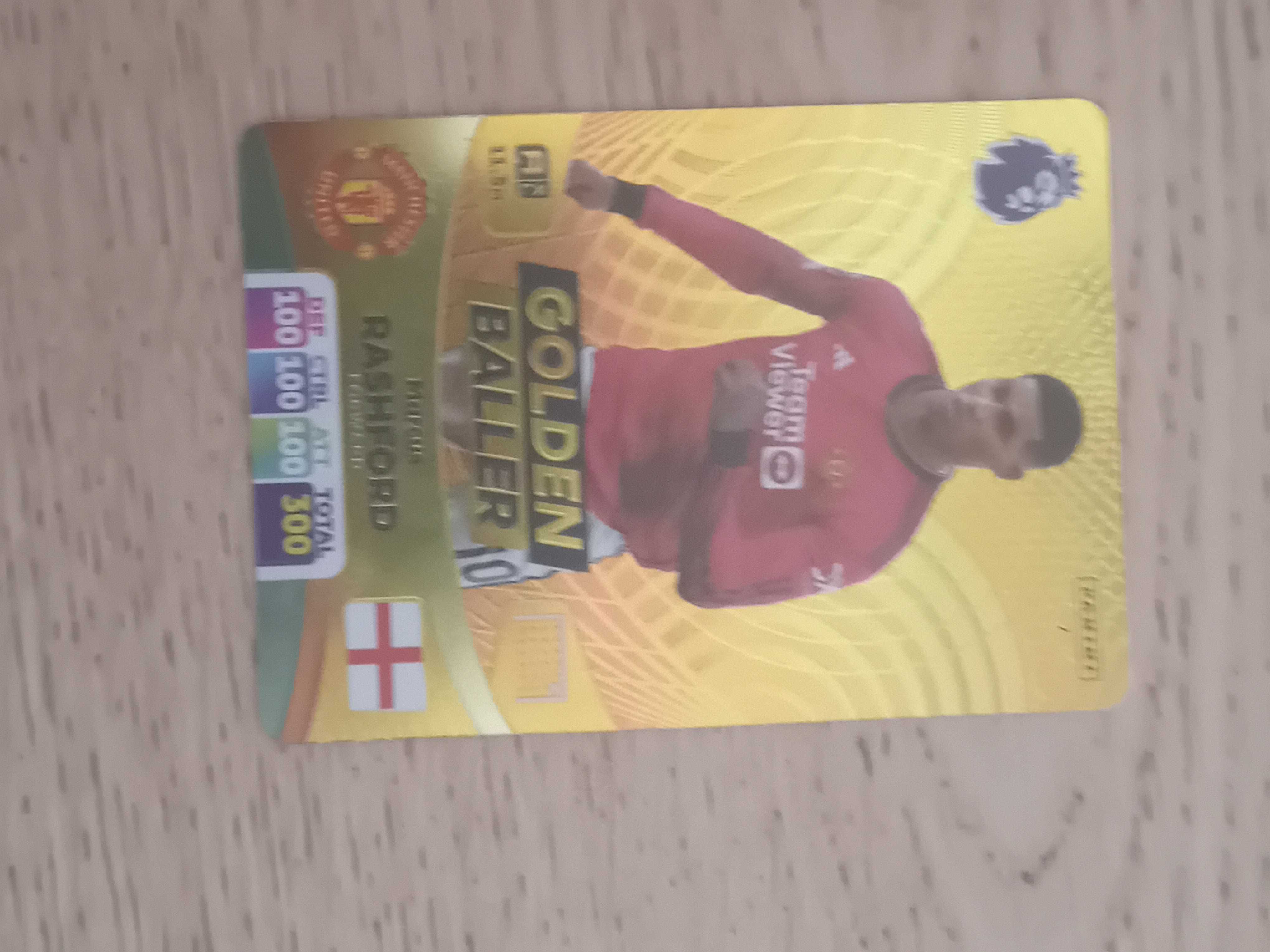 Złota karta panini RASHFORD.