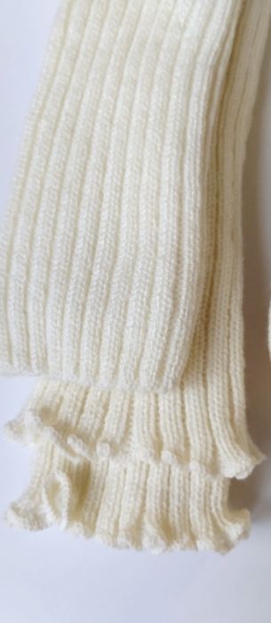 Гетри молочні в рубчик з вовни теплі