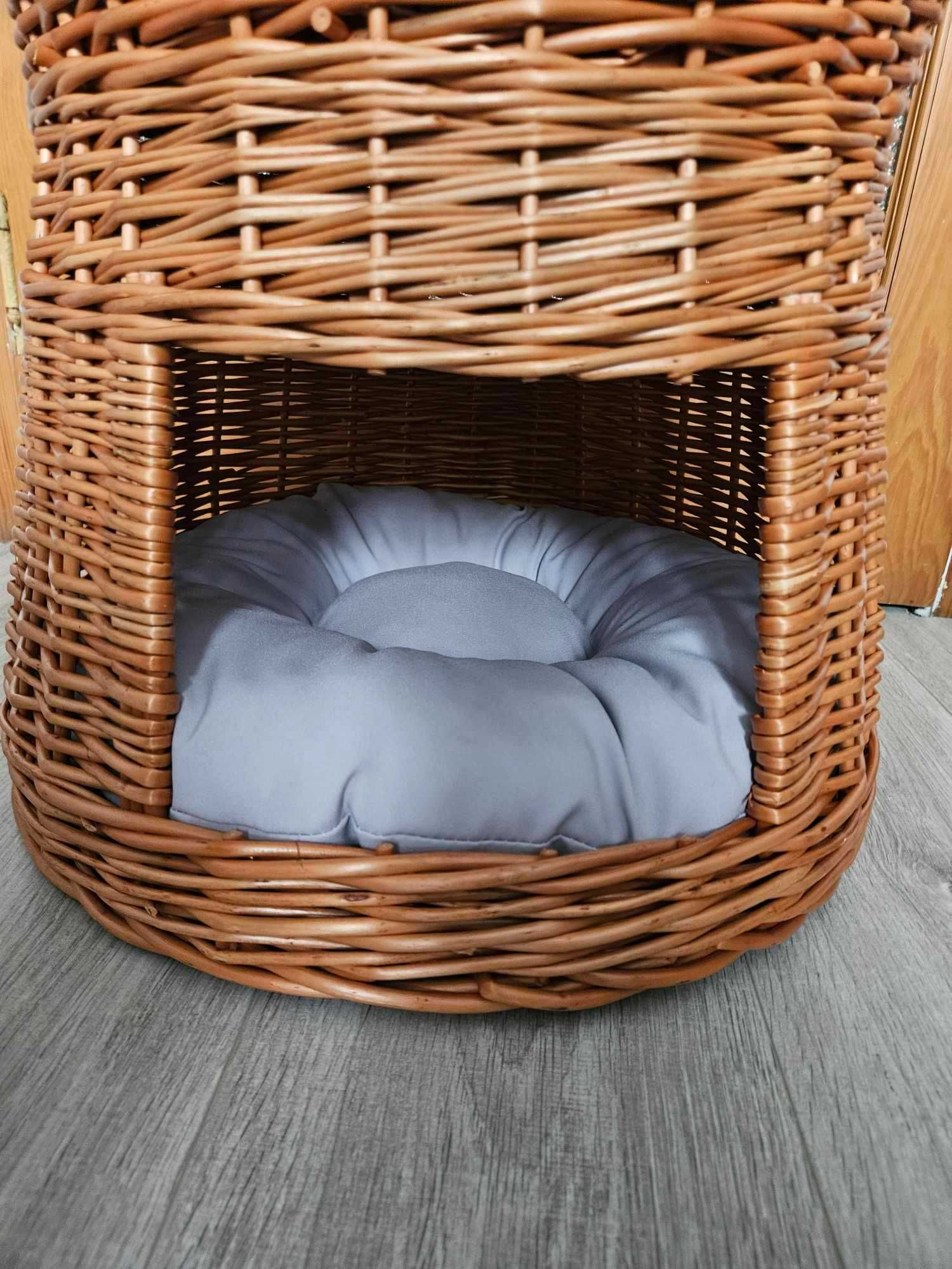 Wiklinowa budka dla kota domek psa legowisko 52 cm x 37 cm