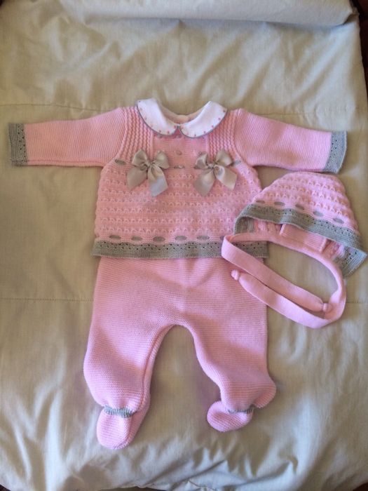 Conjunto menina com touca 3 meses