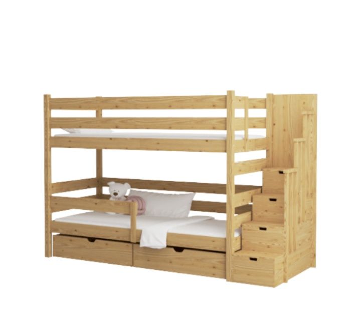 Łóżko piętrowe ze schodami - Solidnie i Tanio