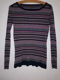Sweterek w kolorowe paski Promod