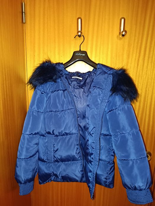Casaco de penas azul