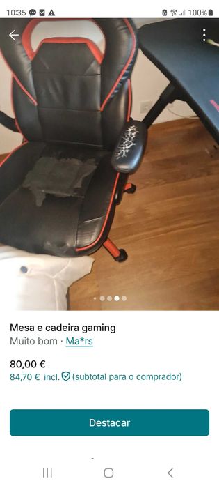 Mesa e cadeira gaming