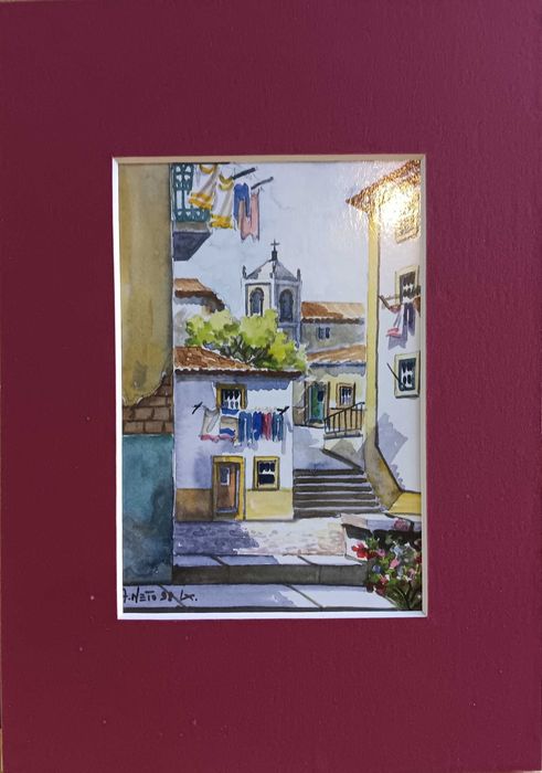 2 litografias de aguarelas de Artur Neto - "Alfama"