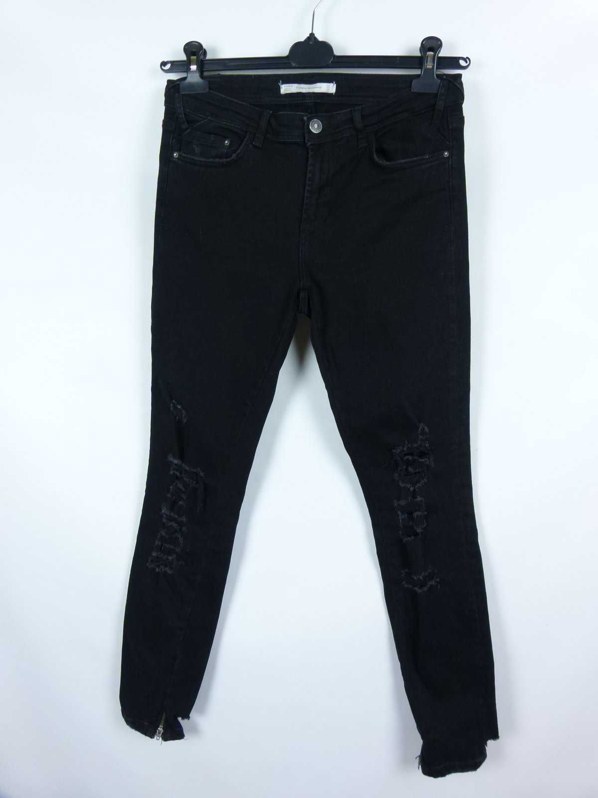 Zara spodnie jeans skinny slim dziury / 40